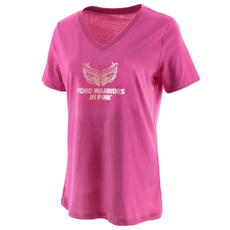 Ford Warriors in Pink Women's V-Neck T-Shirt sold by Ford