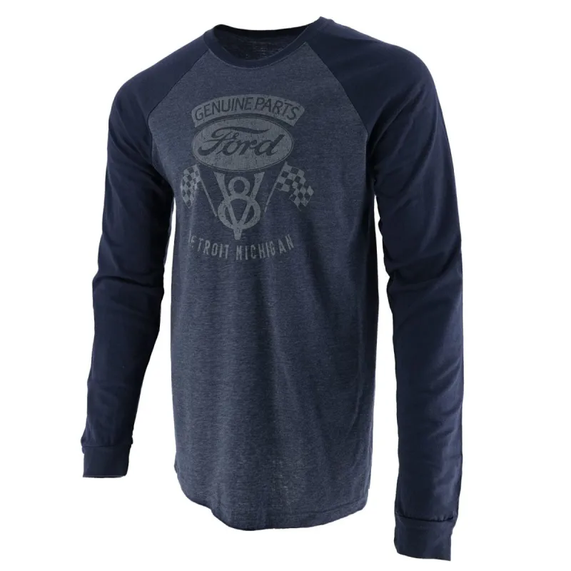 Ford V8 Men's Raglan Long Sleeve T-Shirt sold by Ford