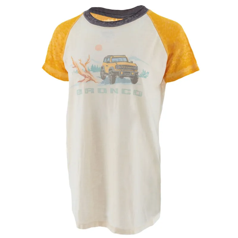 Ford Bronco Women's Desert Truck Raglan T-Shirt sold by Ford
