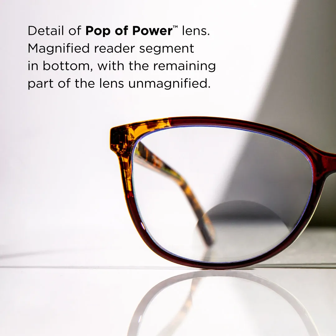 Everett Pop of Power™ Bifocal Style Blue Light Readers sold by Foster Grant product image thumbnail 5