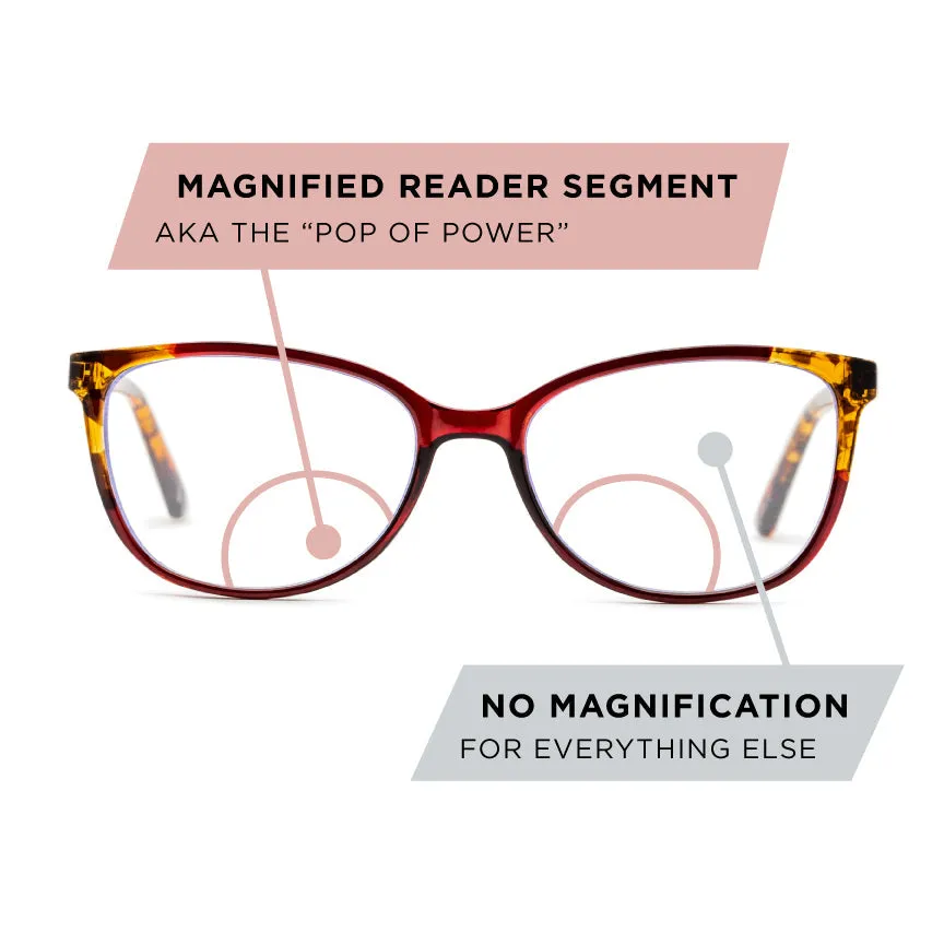 Karleen Pop of Power™ Bifocal Style Blue Light Readers sold by Foster Grant product image thumbnail 4