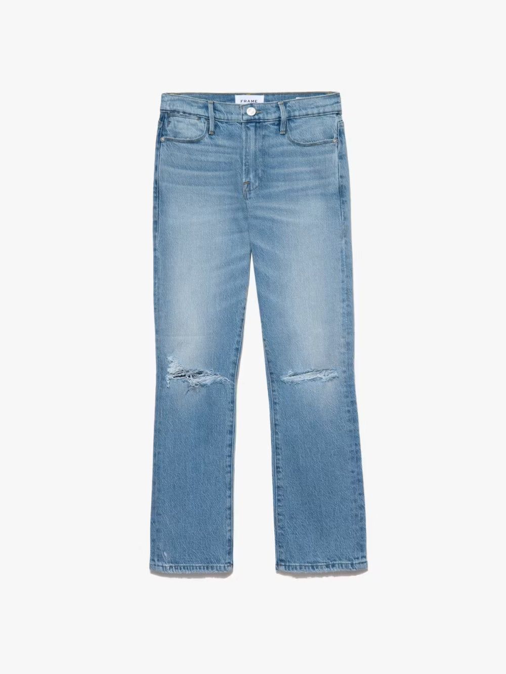 Le High Straight -- Demarco Rips sold by Frame Denim