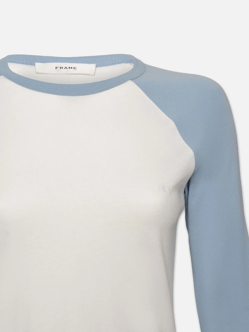 Raglan Baseball Tee -- Sky Blue Multi sold by Frame Denim product image thumbnail 4