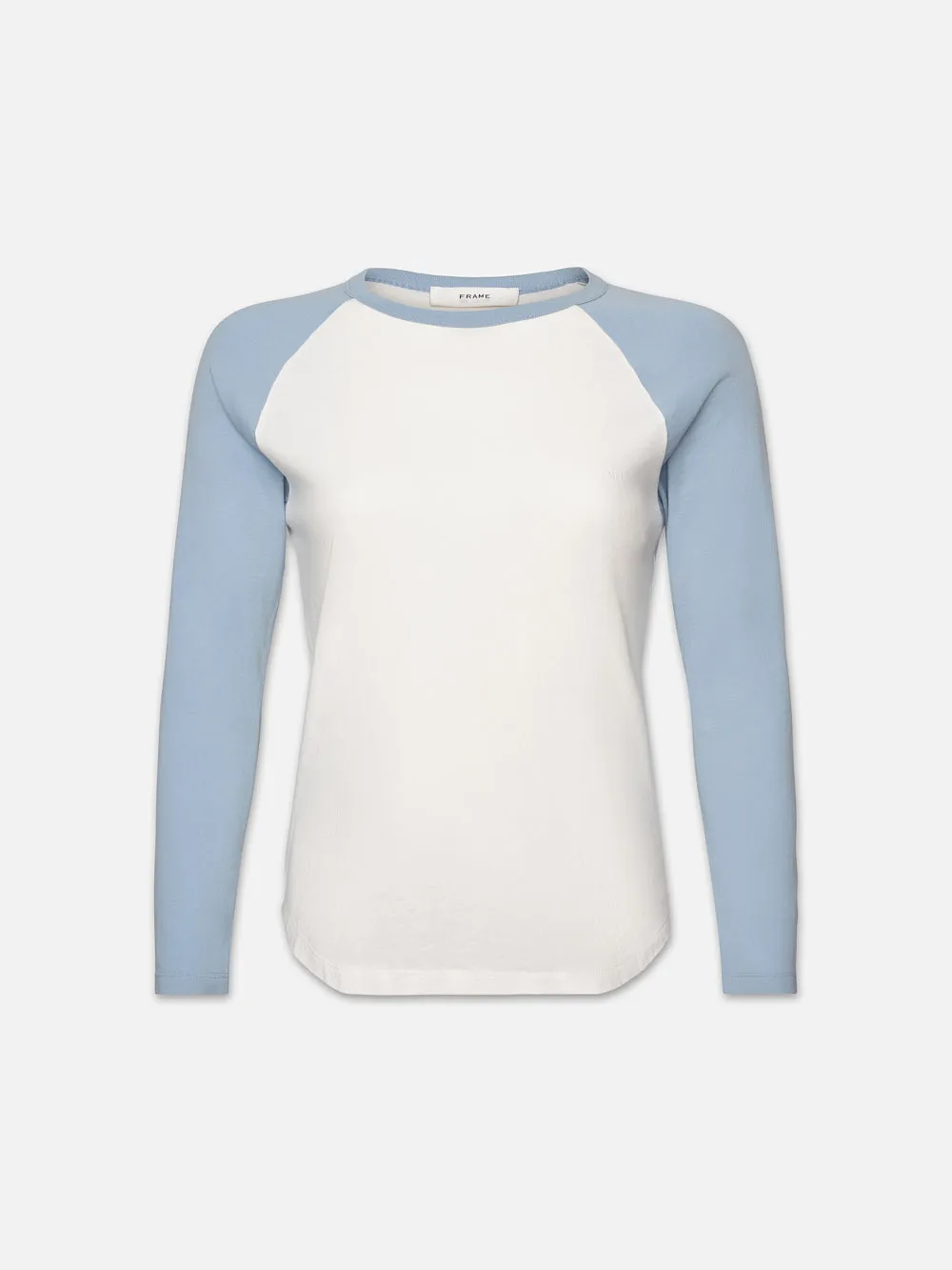Raglan Baseball Tee -- Sky Blue Multi sold by Frame Denim