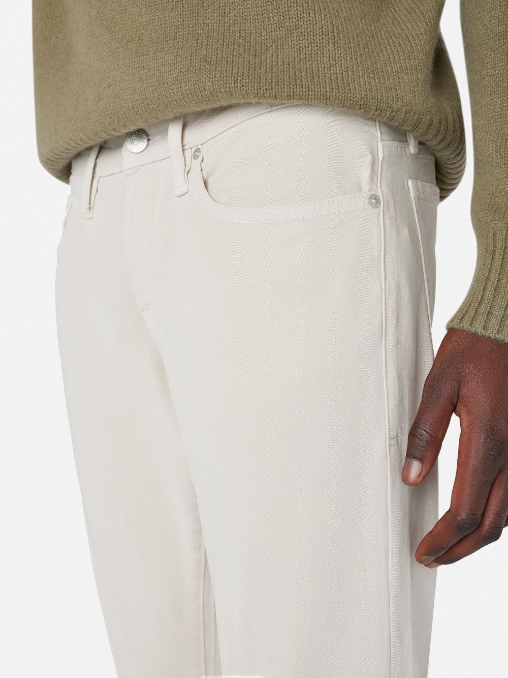 L'Homme Slim Crop Brushed Twill -- Milk Beige sold by Frame Denim product image thumbnail 4