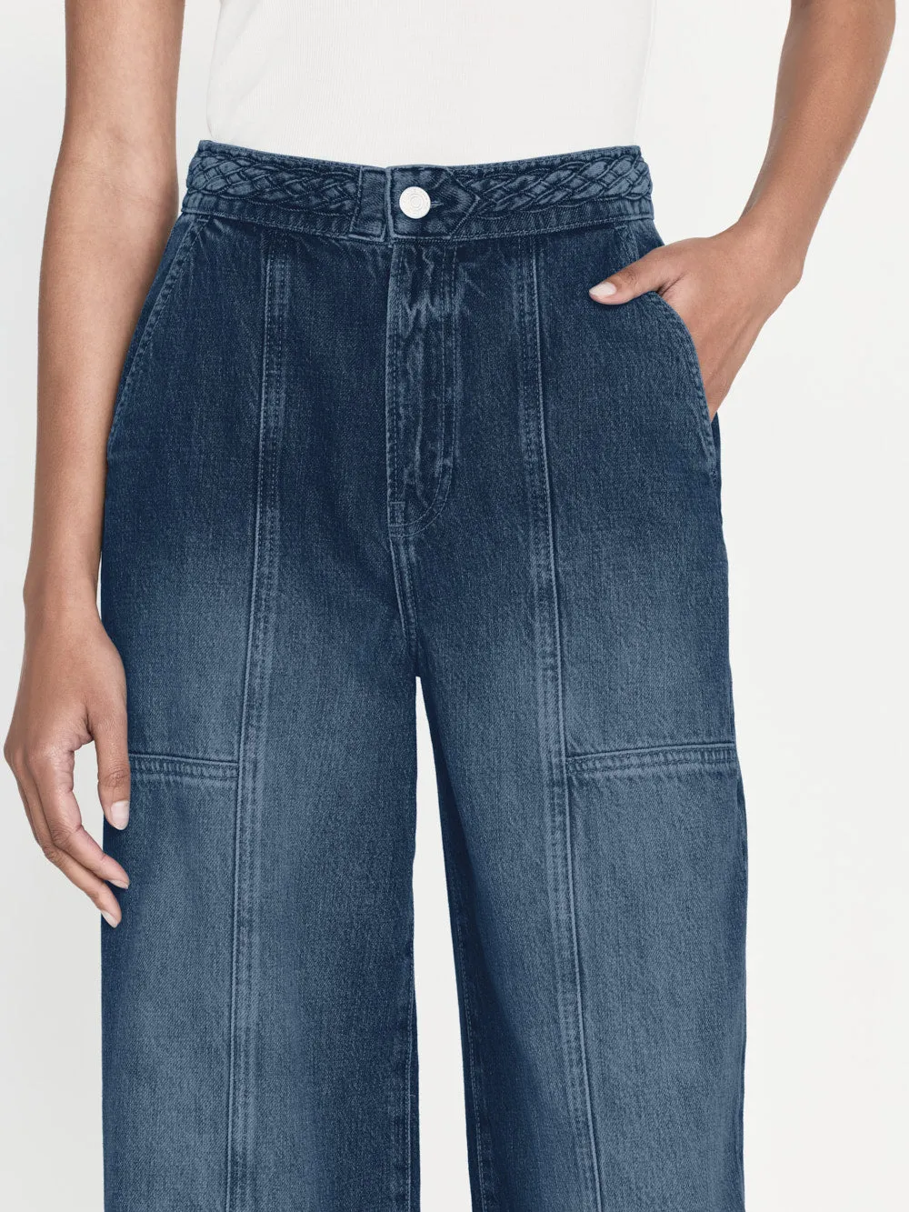 Braided Waistband Wide Leg -- Dewdrop sold by Frame Denim product image thumbnail 4