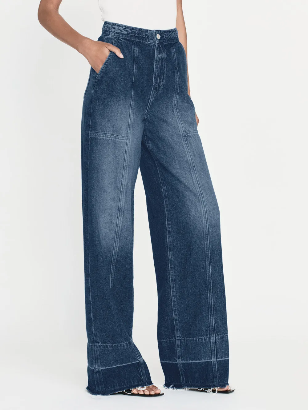 Braided Waistband Wide Leg -- Dewdrop sold by Frame Denim product image thumbnail 5