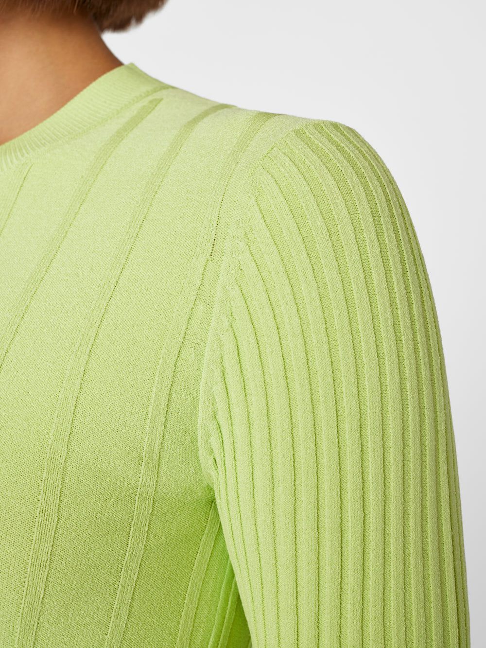 Mixed Rib Sweater -- Bright Lime sold by Frame Denim product image thumbnail 4