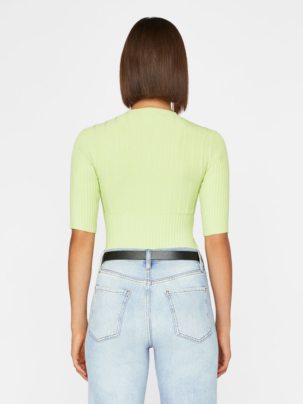 Mixed Rib Sweater -- Bright Lime sold by Frame Denim product image thumbnail 7