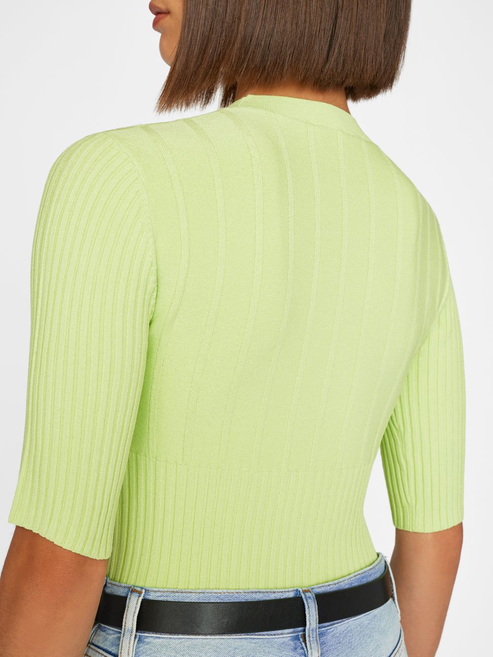 Mixed Rib Sweater -- Bright Lime sold by Frame Denim product image thumbnail 5