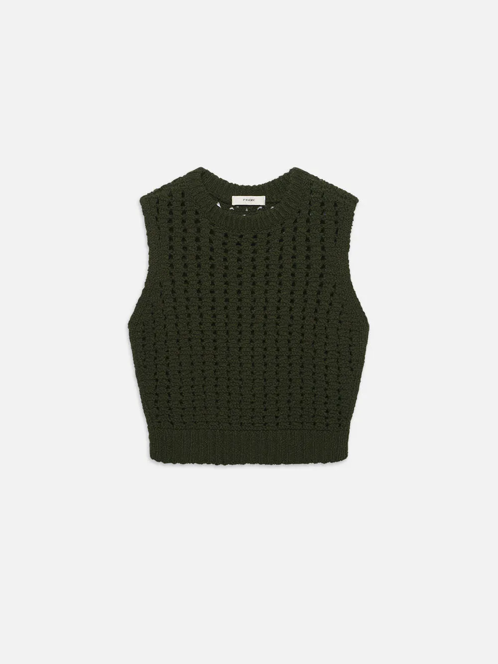 Tape Yarn Sweater Vest -- Military sold by Frame Denim