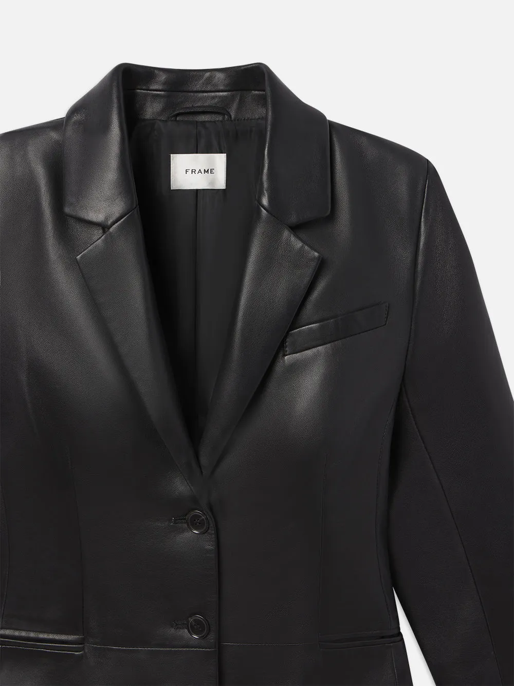 The Femme Leather Blazer -- Black sold by Frame Denim product image thumbnail 2