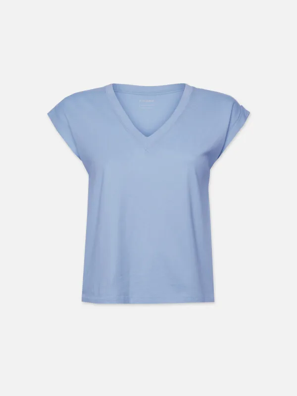 Easy V-Neck Tee -- Light Blue sold by Frame Denim