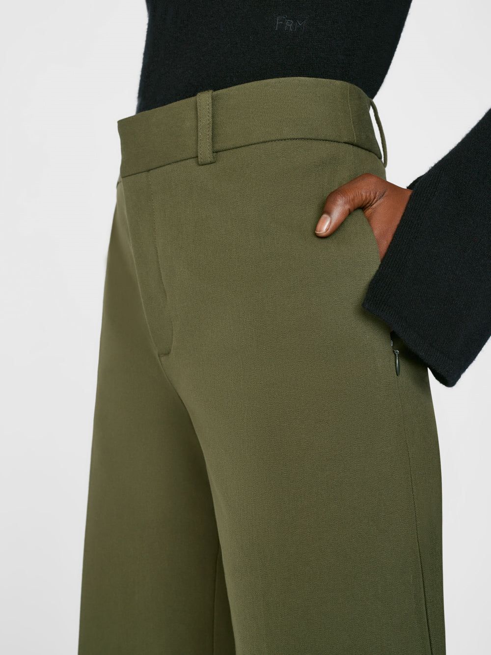 Le Palazzo Crop Trouser -- Fatigue sold by Frame Denim product image thumbnail 3