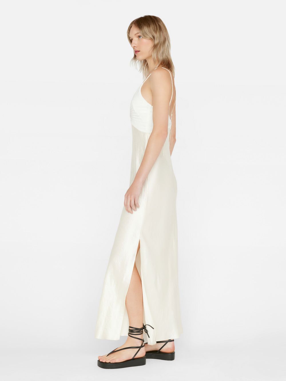 Pleated Cami Dress -- Bone sold by Frame Denim product image thumbnail 7