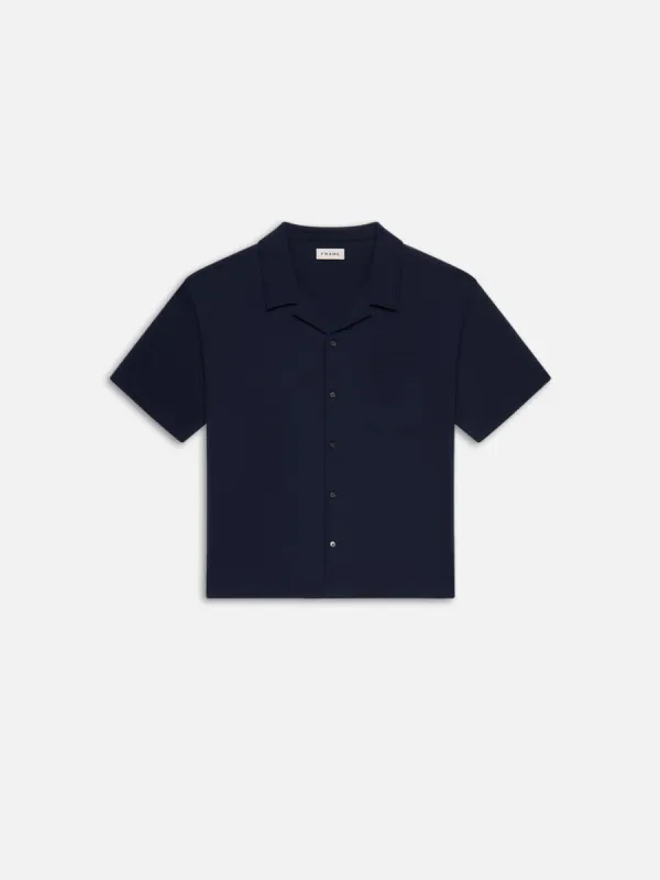 Duo Fold Relaxed Short Sleeve Shirt -- Navy sold by Frame Denim