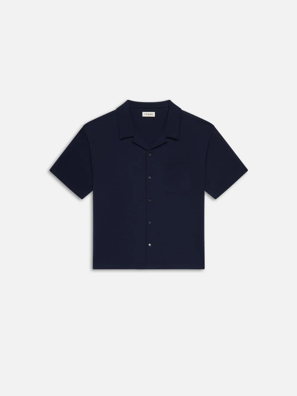 Duo Fold Relaxed Short Sleeve Shirt -- Navy sold by Frame Denim