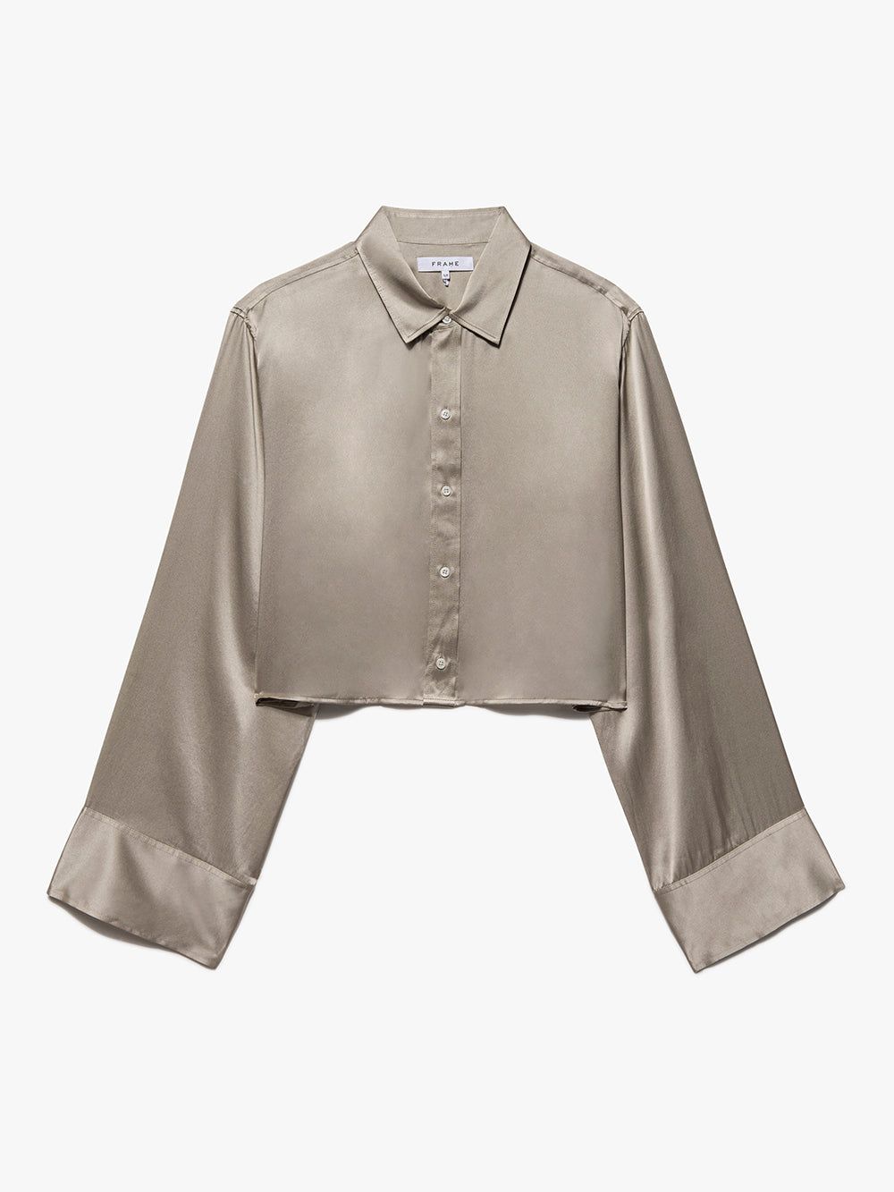 Cropped Wide Sleeve Shirt -- Khaki Tan sold by Frame Denim