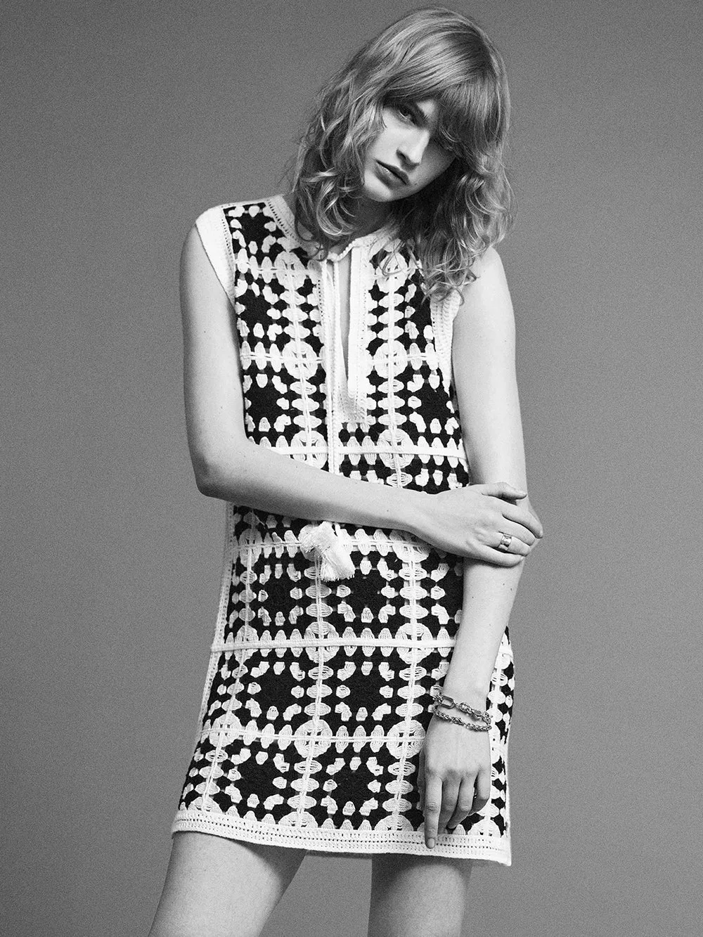 Crochet Tassel Popover Dress -- Navy Multi sold by Frame Denim product image thumbnail 3