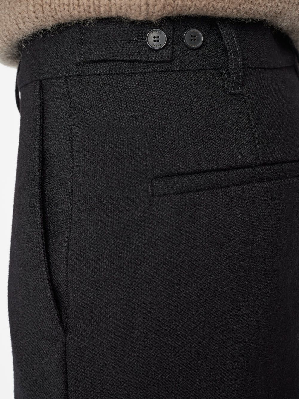 Wide Flannel Cargo Pants -- Noir sold by Frame Denim product image thumbnail 4