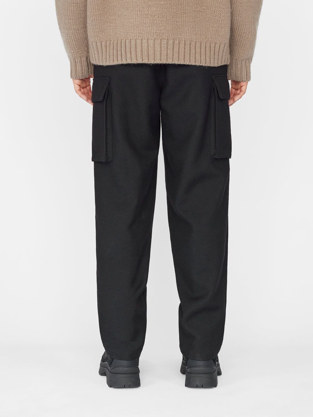 Wide Flannel Cargo Pants -- Noir sold by Frame Denim product image thumbnail 6