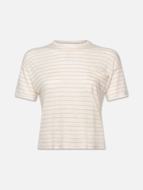 Pocket Crew Tee -- Blush Multi sold by Frame Denim