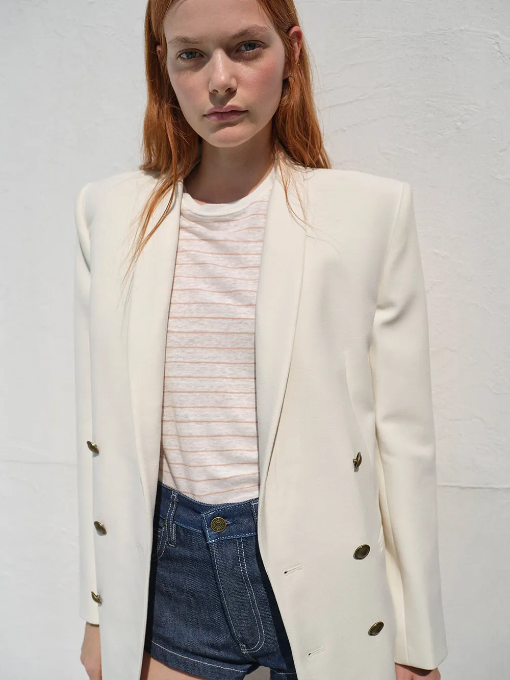 Pocket Crew Tee -- Blush Multi sold by Frame Denim product image thumbnail 2
