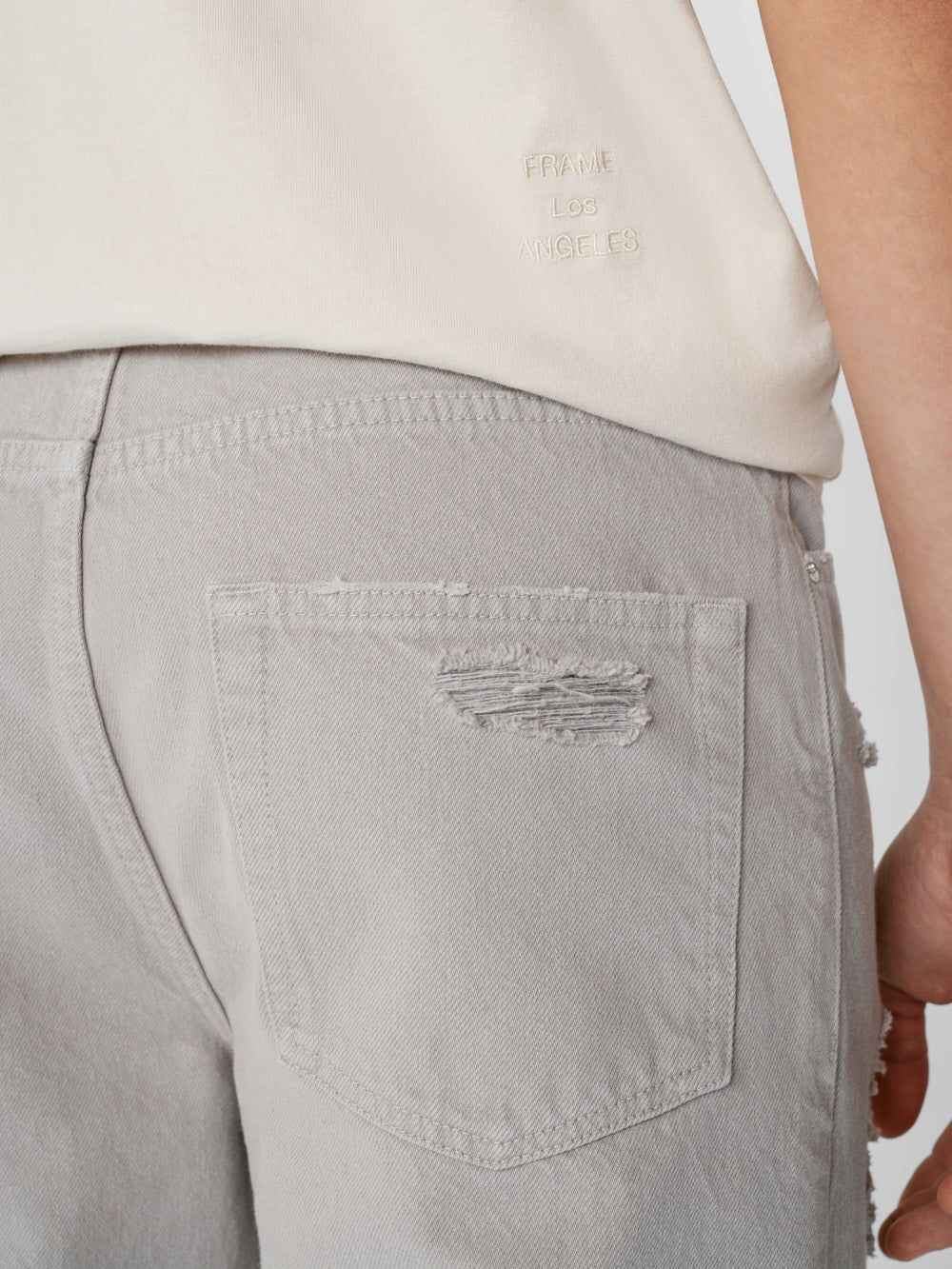 Extra Wide Leg Jean -- Smoke Grey Destruct sold by Frame Denim product image thumbnail 5