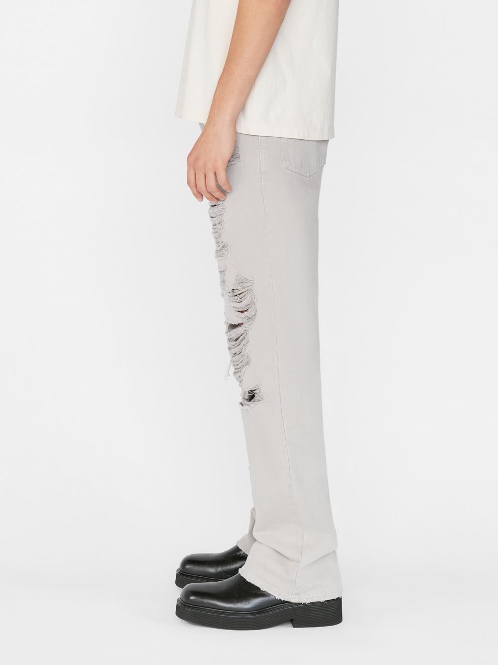 Extra Wide Leg Jean -- Smoke Grey Destruct sold by Frame Denim product image thumbnail 7