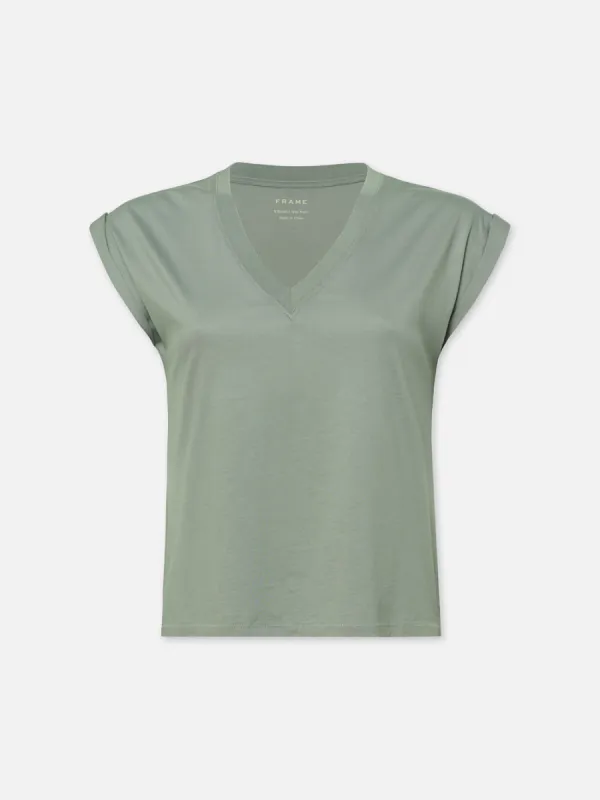 Easy V-Neck Tee -- Sage sold by Frame Denim