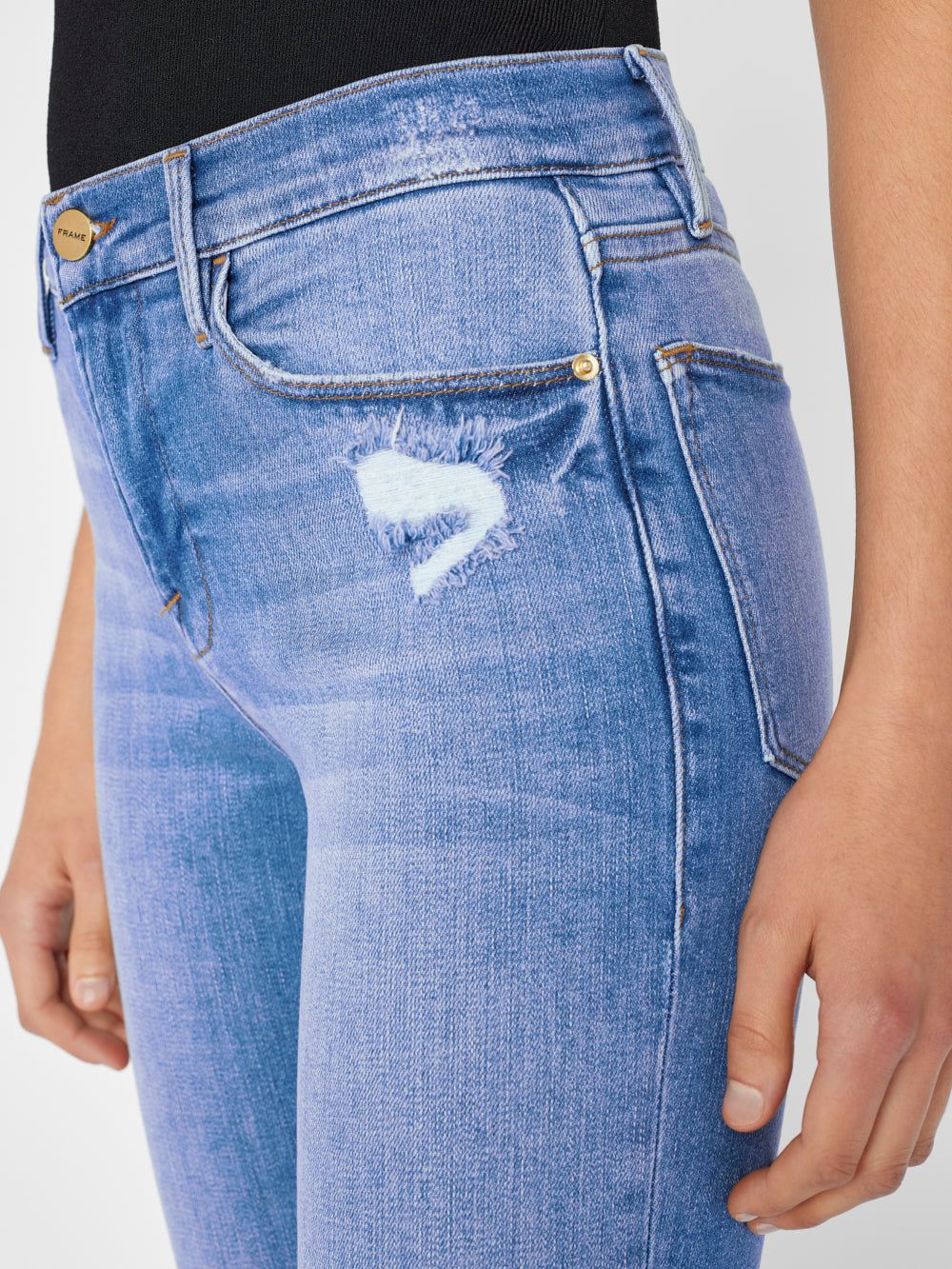 Le High Straight -- Laskey Rips sold by Frame Denim product image thumbnail 5