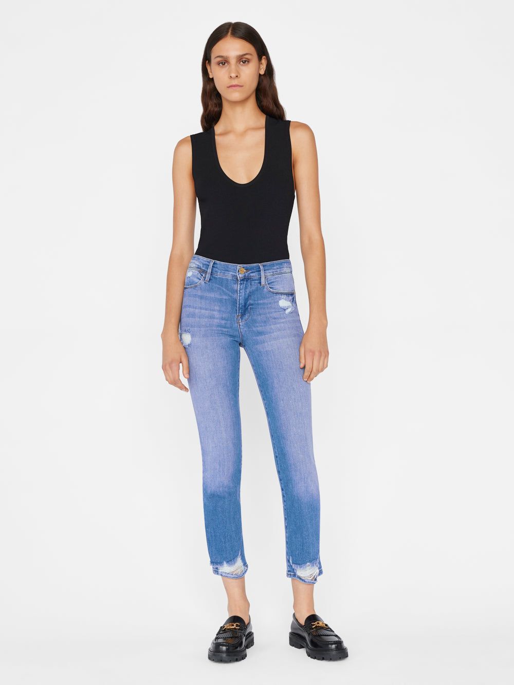 Le High Straight -- Laskey Rips sold by Frame Denim product image thumbnail 3