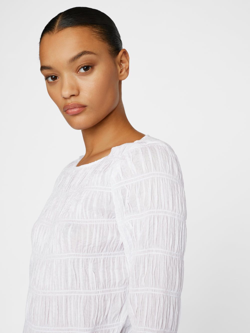 Long Sleeve Ruched Top -- Blanc sold by Frame Denim product image thumbnail 3