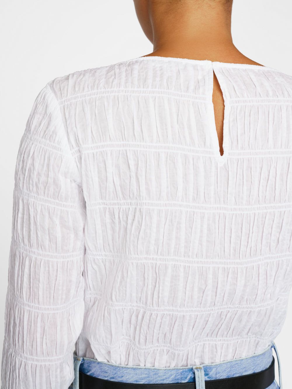 Long Sleeve Ruched Top -- Blanc sold by Frame Denim product image thumbnail 4