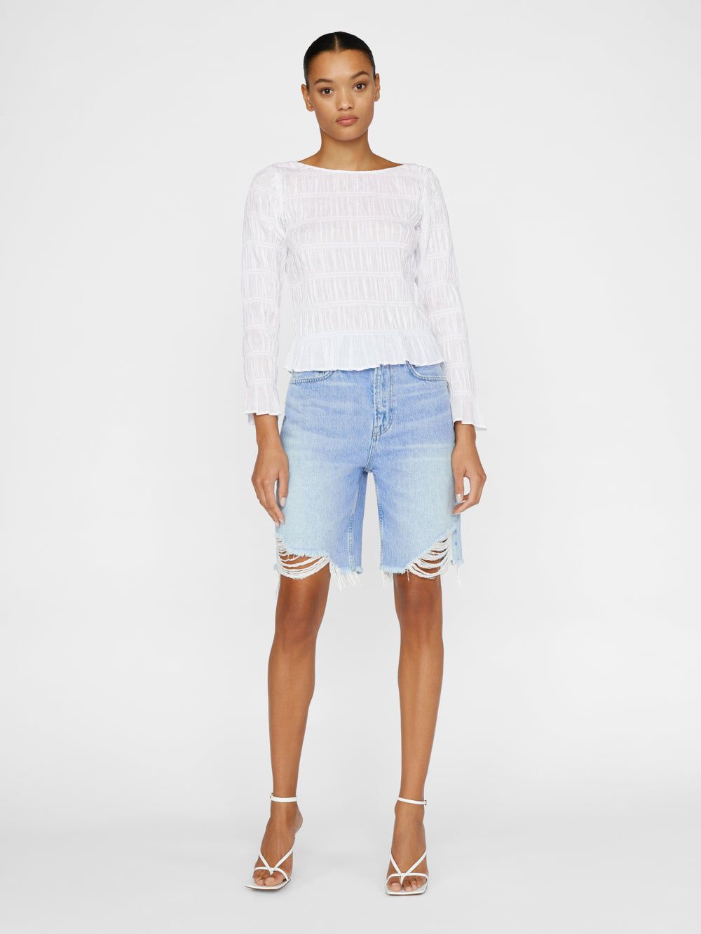 Long Sleeve Ruched Top -- Blanc sold by Frame Denim product image thumbnail 2