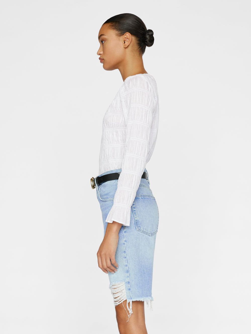 Long Sleeve Ruched Top -- Blanc sold by Frame Denim product image thumbnail 6