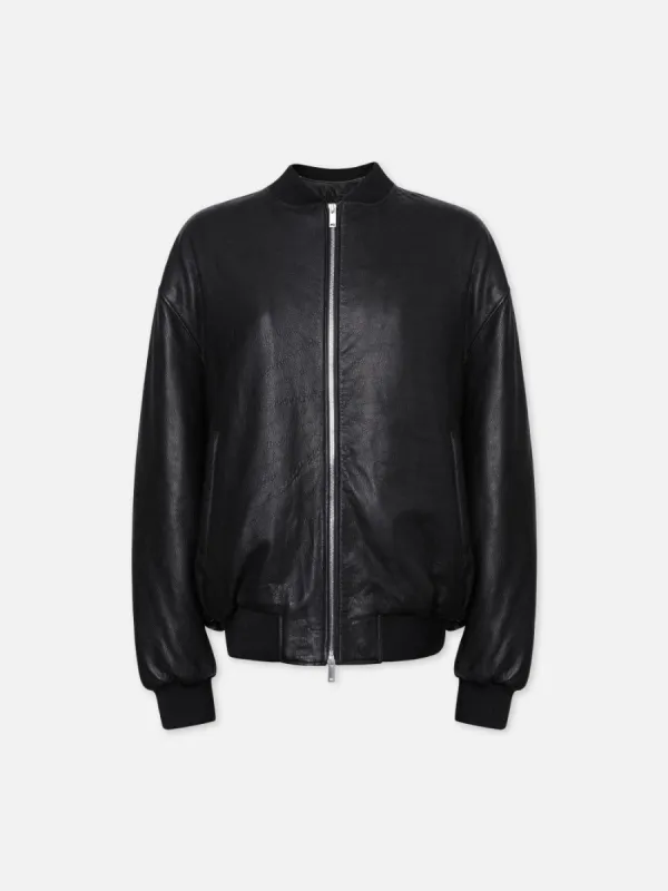 Oversized Leather Bomber -- Black sold by Frame Denim