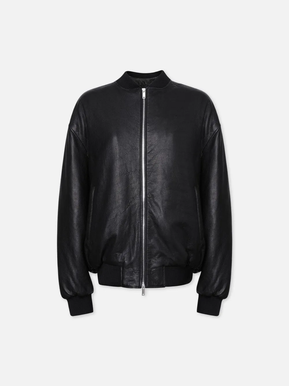 Oversized Leather Bomber -- Black sold by Frame Denim