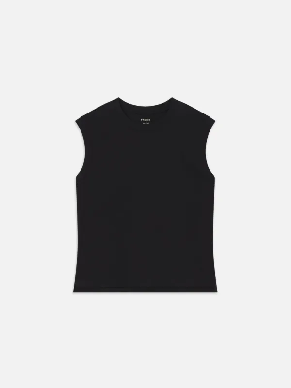 Muscle Crew Tank -- Black made by Frame Denim