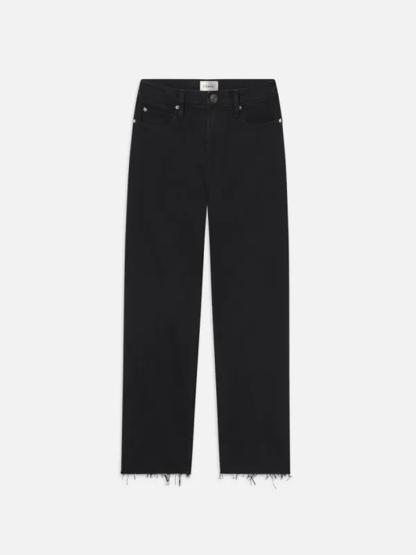 Le Jane Crop Raw Fray -- Black sold by Frame Denim