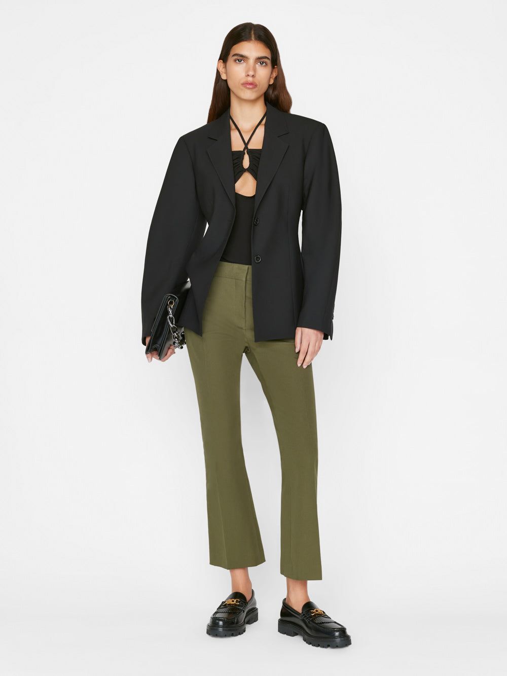 Le Crop Mini Boot Trouser -- Fatigue sold by Frame Denim product image thumbnail 2