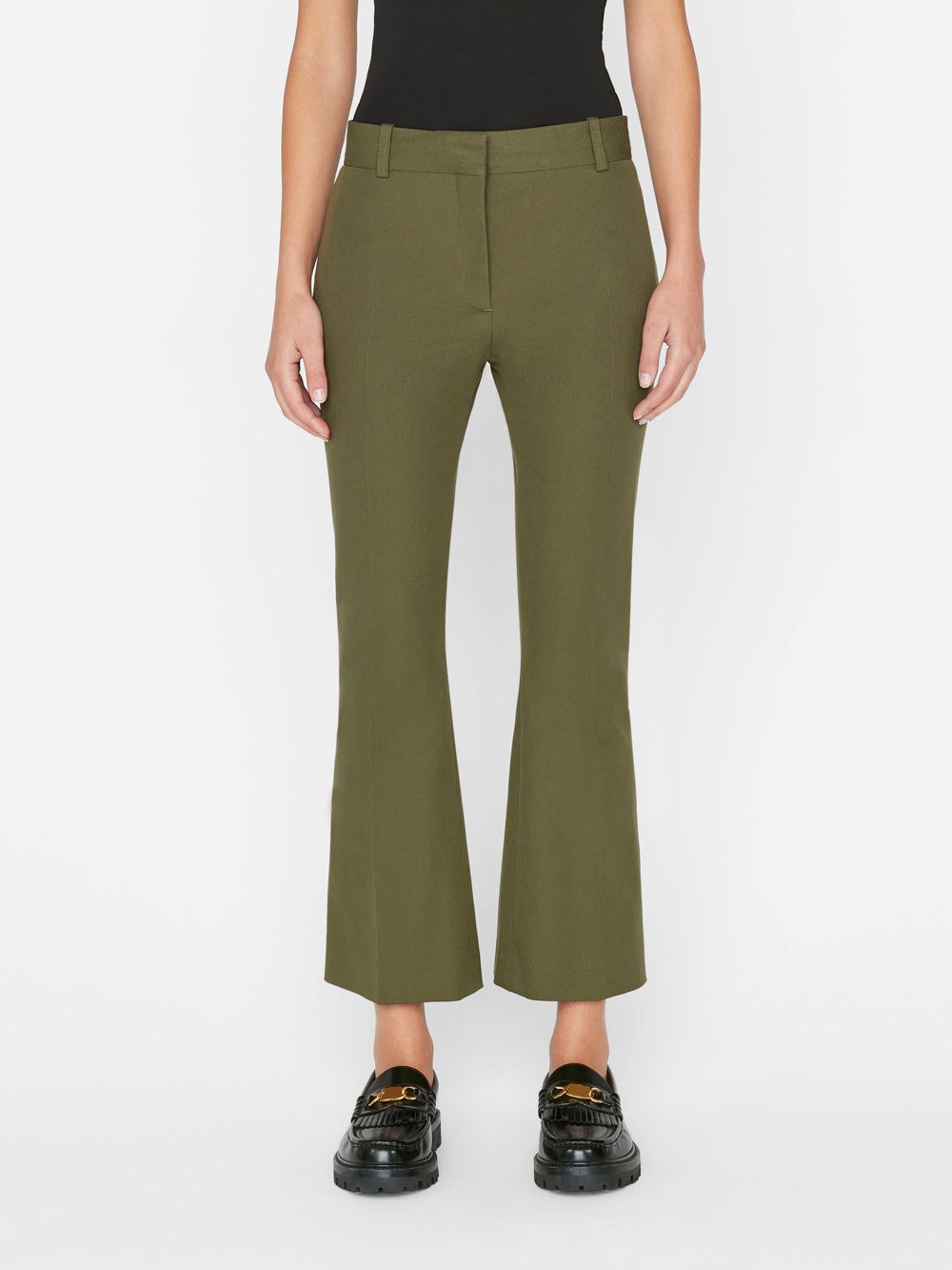 Le Crop Mini Boot Trouser -- Fatigue sold by Frame Denim