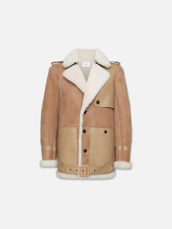 Short Shearling Trench -- Mocha made by Frame Denim