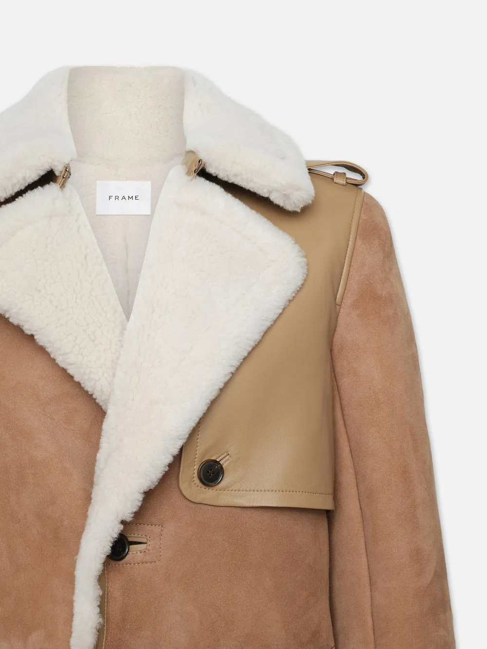 Short Shearling Trench -- Mocha sold by Frame Denim product image thumbnail 4