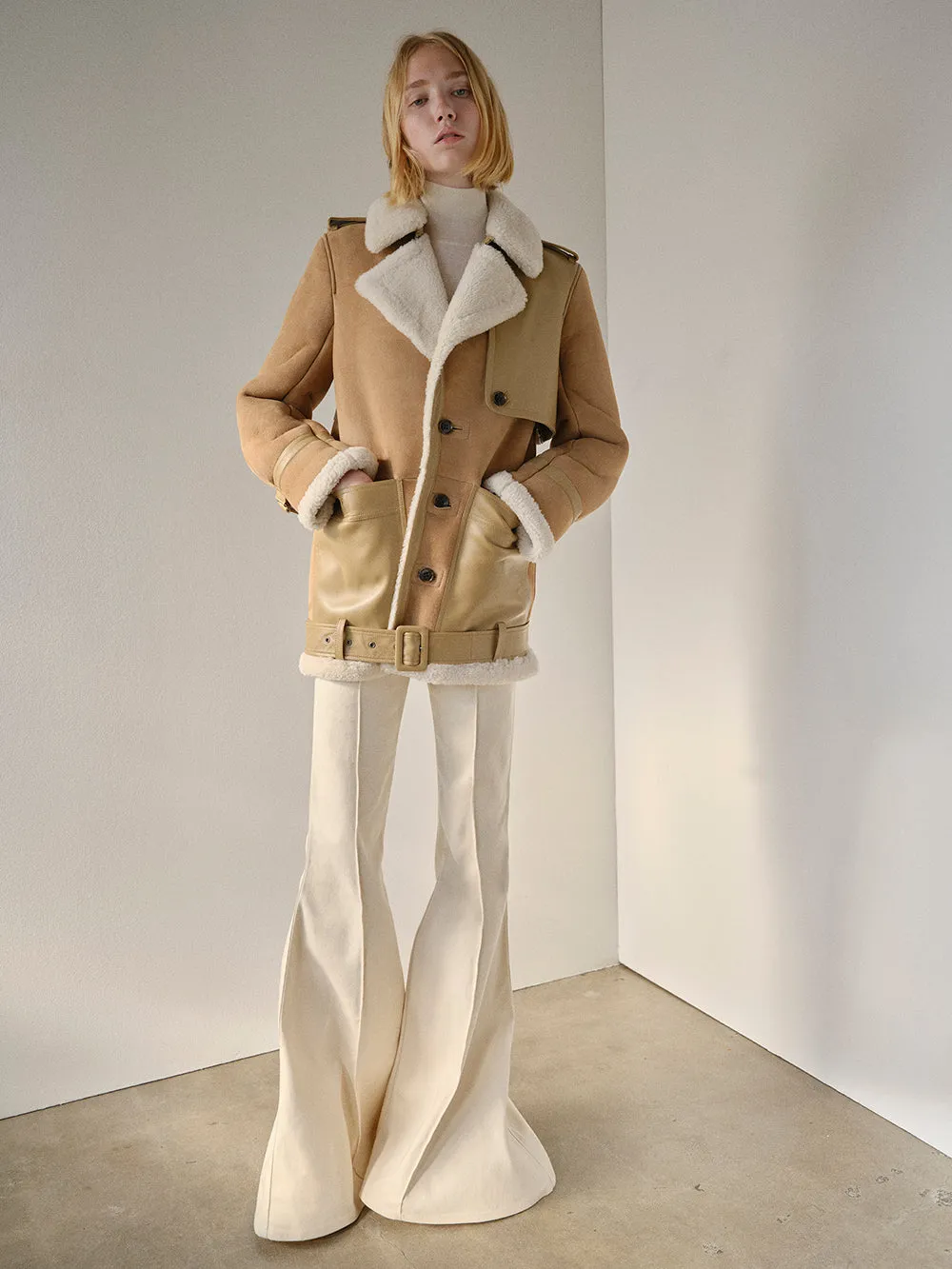 Short Shearling Trench -- Mocha sold by Frame Denim product image thumbnail 2