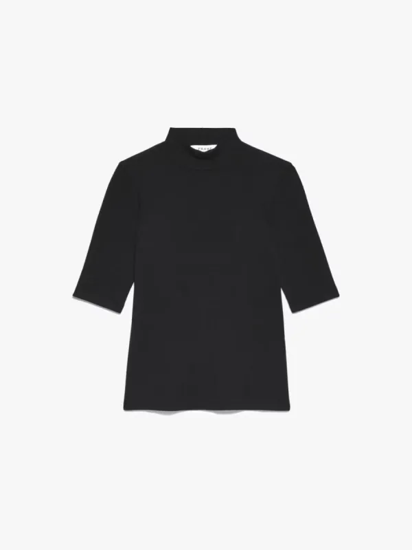 Refined Rib Mock Neck -- Noir sold by Frame Denim