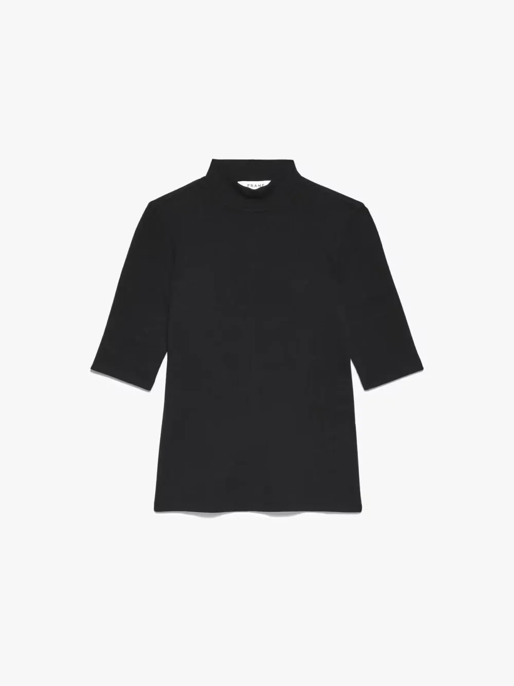 Refined Rib Mock Neck -- Noir sold by Frame Denim