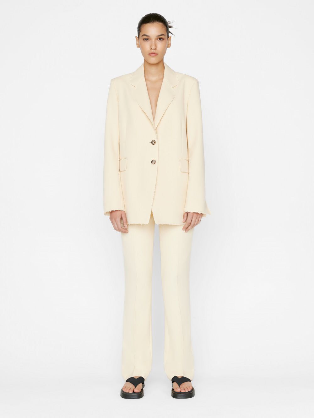 Oversized Raw Edge Blazer -- Butter sold by Frame Denim product image thumbnail 2