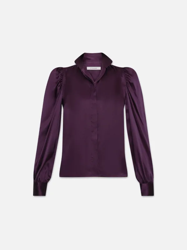 Gillian Long Sleeve Top -- Plum sold by Frame Denim