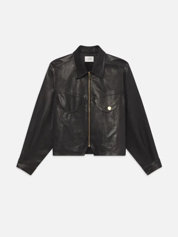 Leather Heart Jacket -- Black sold by Frame Denim